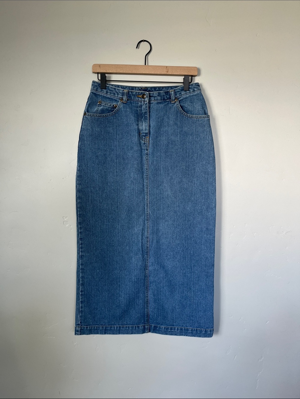 Vintage Style & Co. | Blue Denim Midi Skirt